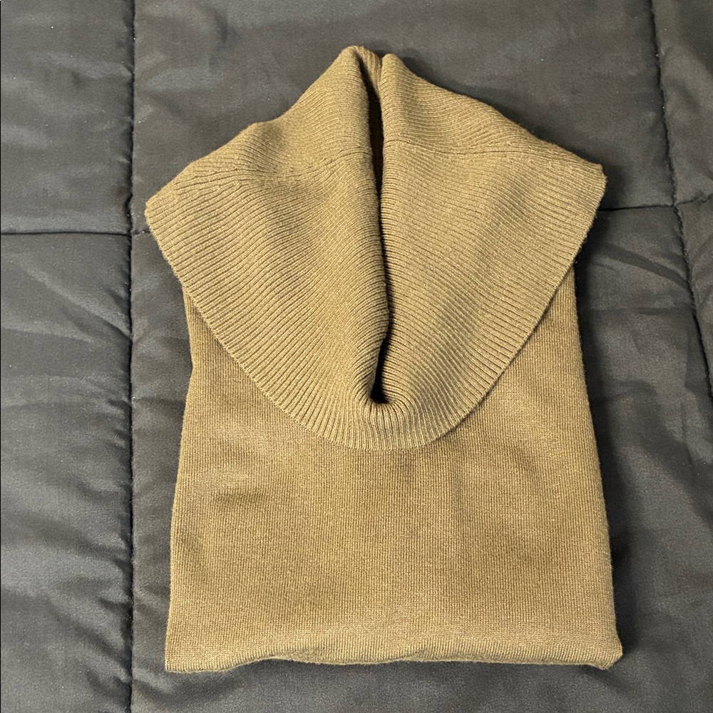 Cleo Dark Olive Cowl Neck Sweater; Soft Rayon Blend; Size: XSP - Picture 6 of 10